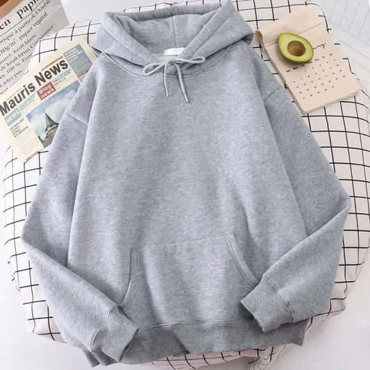 Grey Fleece Hooded Hoodie for Casual Comfort