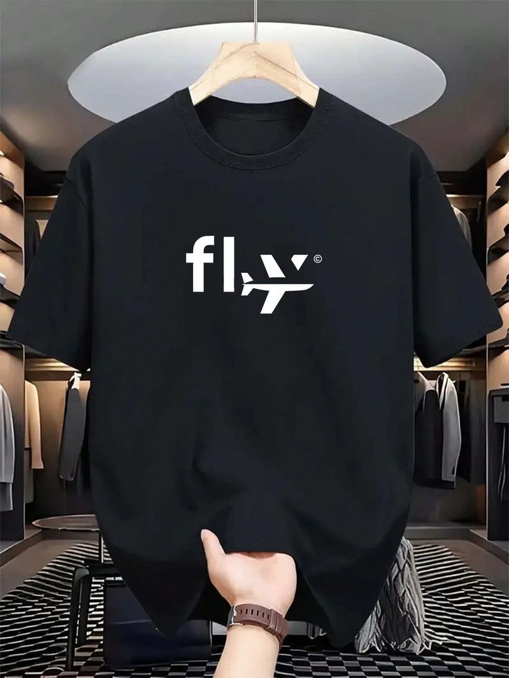 Premium Black Cotton T-Shirt for Men | Minimal White Logo Print | Casual Wear